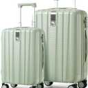 Hanke Luggage Sets 2 piece Carry On Luggage with Wheels PC Hard Shell Suitcases Lightweight Checked Travel Luggage Large Travel Suitcase Woman Men 20/29 Inch(Bamboo Green)
