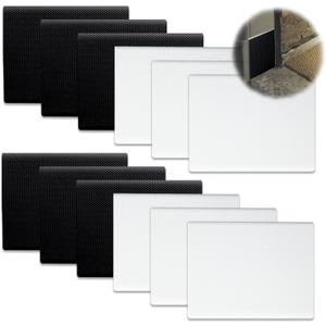 12 PCS Self-Adhesive Door Corner Seals - Exterior Door Frame Seal Foam for Weather Stripping and Draft Protection (White, Black)