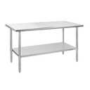 HALLY Stainless Steel Table for Prep & Work 30 x 60 Inches, NSF Commercial Heavy Duty Table with Undershelf and Galvanized Legs for Restaurant, Home and Hotel