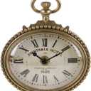 NIKKY HOME Small Vintage Gold Wall Clock 4.7 Inch, Battery Operated Silent Retro Metal Oval Analog Clock for Bathroom Kitchen Living Room Bedroom Office