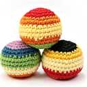 4 x 3-Pack Handmade Crochet Footbags, Knitted Hacky Kick Sack Balls | 40g Soft Pellet Filled, Durable Kick Footbag for Beginners Adults, Juggling, Agility Coordination Training, Outdoor Games
