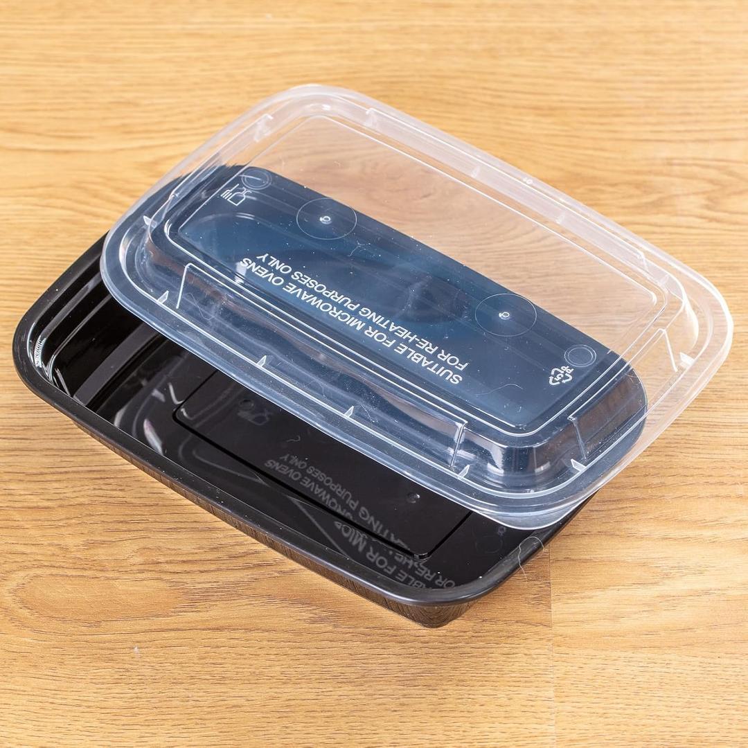 24 oz Meal Prep Containers - 50 Pack Bulk, Leakproof with Lids, Microwave/Freezer/Dishwasher Safe - For Salads, Sides & Portion Control