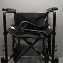 Medline Durable Folding Steel Transport Wheelchair with Swing-Away Footrests, 19-Inch Seat Width, Black Frame, Black Upholstery