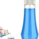 Glass Mouthwash Dispenser for Bathroom, 8.8 oz Refillable Mouthwash Container With Lid Cup, Small Clear Mouthwash Bottle for Countertop (White 1P)