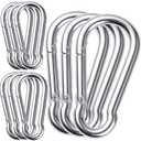 10Pack 5.5 Inch Spring Snap Hooks, Heavy Duty Carabiner Clips for Swing, 12MM 1/2 Quick Chain Link Buckle Clip Keychain Carabiners for Hammock Fitness Gym Boating-1350lbs Capacity