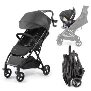 Ingenuity Ingenuity 3Dquickclose CS+ Compact Fold Stroller Lightweight Stroller with Oversized Canopy, Extra-Large Storage and Compact Fold, Black