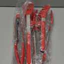 4in1 Stainless Steel Kitchen Food Tongs Set for Cooking with BPA Free Silicone Tips, Toaster Steak Pie Pizza Pasta Spaghetti Noodles Salad Fruit Vegetable Grill BBQ Buffet Clamp Serving Tools Gadgets