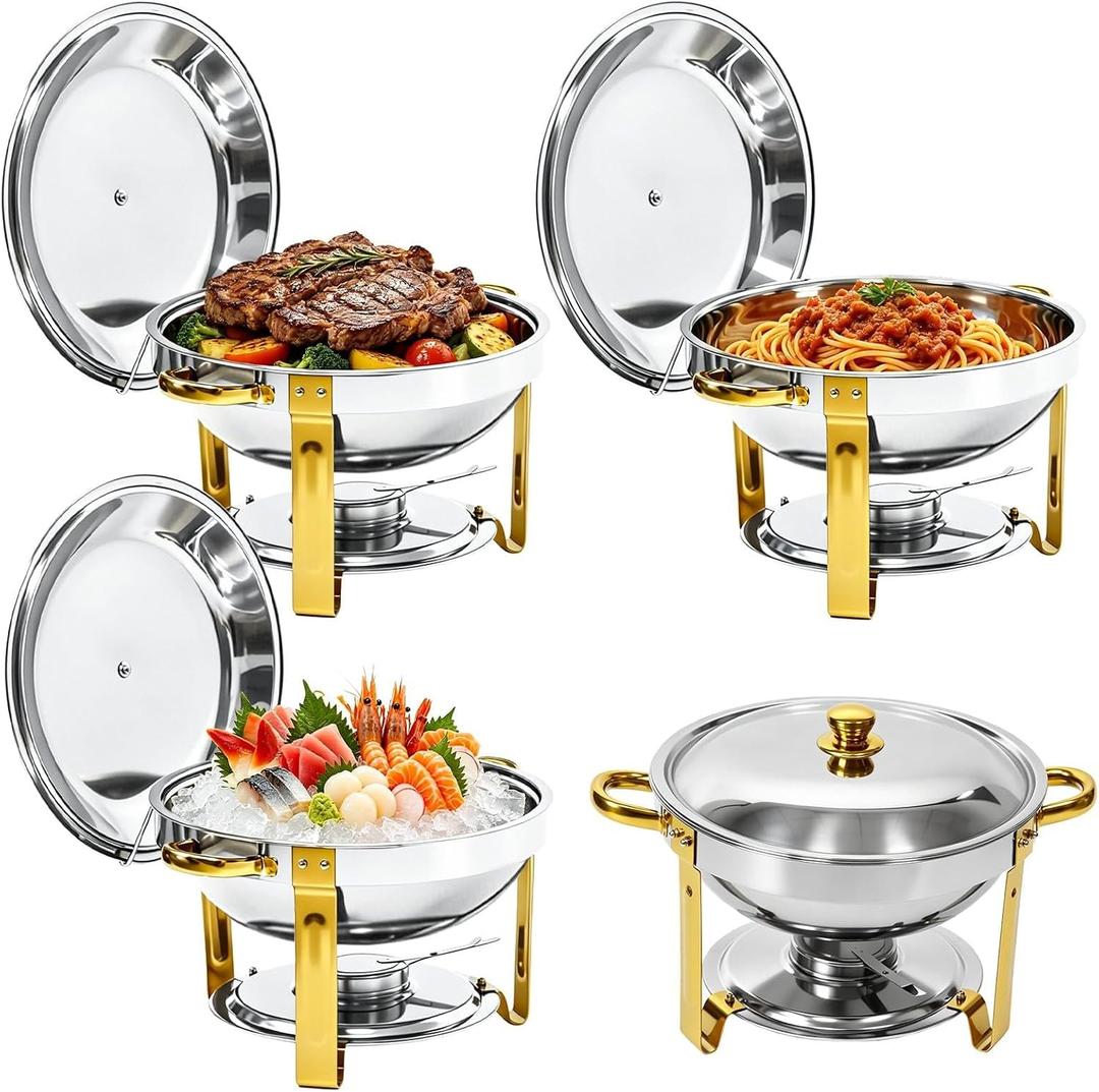 4-Pack 6QT Chafing Dishes for Buffet YJR001