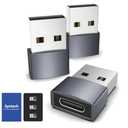 `Syntech USB C Female to USB Male Adapter Pack of 3 [Travel Must Haves, Aluminum] USB C to USB Adapter, Type C Charger Cable Power Converter Compatible with iPhone 17 16 15 Apple Watch AirPods CarPlay