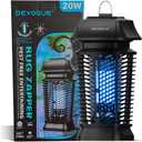 DEVOGUE Electric Bug Zapper - Electric Blue Violet Attract Insect Light - Modern Stylish Mosquito Fly Killer - Fly Mosquito Control Bug Zapper Outdoor & Home and Kitchen (Black)