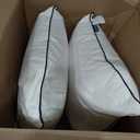 MIULEE Goose Feather Down 20x20 Pillow Insert Set of 2 with 100% Down-Proof Cotton Cover, Soft Fluffy Decorative Pillow for Sofa Bed Couch Living Room White