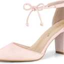 Allegra K Women's Ankle Tie Point Toe Dress Pumps, Size 9