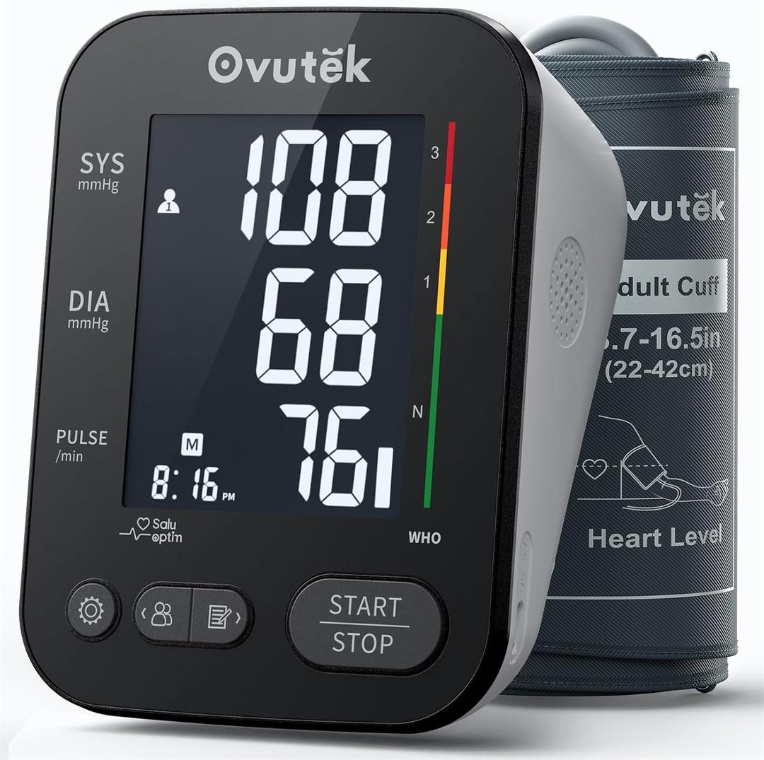 Blood Pressure Monitors FSA HSA Eligible, Backlit Upper Arm BP Machine with Adjustable Large Cuff, Automatic Digital BP Monitor for Home Use(Black Backlight)