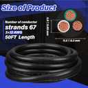 Copkim 12/3 AWG 50 FT Portable Power Cable SJOOW 300V Electrical Wire Pure Copper Heavy Duty Rubber Outdoor Extension Cord for Motor Machinery Marines Automotive