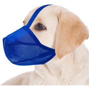 Dog Muzzle, Soft Mesh Covered Muzzles for Small, Medium, Large and X-Large Dogs, Muzzle with Adjustable Straps, Prevent Barking, Biting, and Accidental Ingestion (Blue, Small) (S(Sount:8.75"-9.75"))