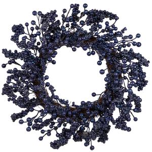 20" Christmas Wreath for Front Door Artificial Blue Holly Berry Wreath for Christmas Thanksgiving Winter Holiday Decoration
