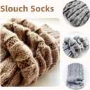 Womens Classic Cable Knit Leg Warmers  2 Pairs in 10 Colors Vintage-Inspired Winter Warmers (Dark Khaki & Light Gray)