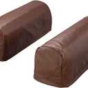 Fox Valley Traders Faux Leather Arm Rest Covers, Set of 2 (Brown)