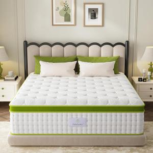 Onlylucky Twin Mattress 12 Inch, Firm Twin Size Mattress in a Box with Gel Memory Foam and Individual Quiet Pocket Springs, Spinal Alignment, Zoned Back Support, Cooling Comfort Sleep