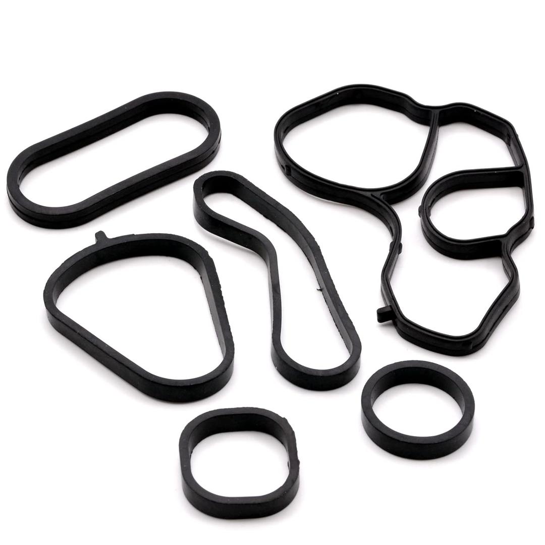 HAOTOM Oil Cooler Gasket Seal & Oil Filter Housing Gasket Set Compatible for Mini Cooper Countryman Paceman 2007-2016 11428643747 11428643758 11427557010