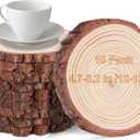 4.7-5.2 Inch Wood Slices, 10 Pcs Unfinished WoodCoasters, Wood Centerpieces for Tables, WoodCircles for Crafts, Rustic Wedding Decoration, Christmas Baby Shower