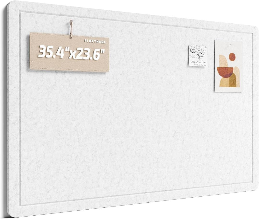 Fluxynara Felt Bulletin Board, 35.4"x23.6", Minimalist Gray