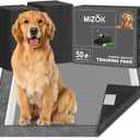 MIZOK Pee Pads for Dogs Charcoal, 28"x30" Large Wee Wee Pads for Dogs, Superior Odor Protection, Super Absorbent & Leak-Proof, Puppy Pads with Adhesive Tabs, Thick & Heavy (50 Counts)