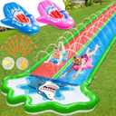 Slip and Slide Lawn Water Slides - Inflatable Heavy Duty Slip Slides with 2 Bodyboards,Extra Long Double Lane Lawn Waterslide Summer Water Toy, 20x6ft 10 lb, for Kids Backyard Yard Outdoor Party Play