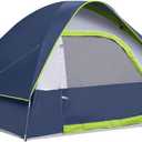 Camping Tent 4 Person, Waterproof Windproof Tent with Rainfly Easy Set up-Portable Dome Tents for Camping (Blue)