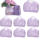 Tatuo 8 Pcs Jelly Purse Jelly Basket Beach Bags Reusable Handbags Plastic Easter Egg Basket for Women Girls kid