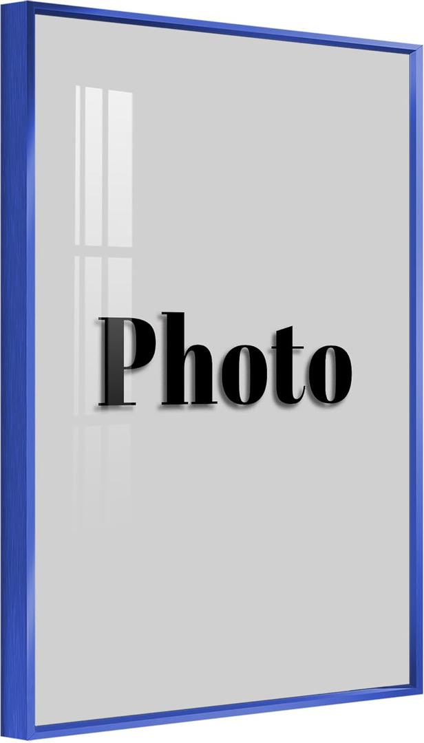 8x10 Metal Picture Frame, 8x10 Aluminum Picture Frame With Acrylic Sheet Covering Wall And Tabletop Display Home Decor, Poster Frame, Wall Hook - Set Of 1, Blue