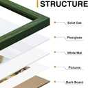 decorUhome Solid Oak Wood 11x17 Picture Frame, Display Pictures 8x12 with Mat or 11x17 without Mat, Wall Hanging Poster Frame, Green, 1 Pack
