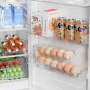 Sotfamily Egg Holder for Fridge, Auto Rolling Egg Storage Organizer for Refrigerator, Clear Space Saving Container, Dispenser - FIFO Egg Roller for Eggs 12 Count