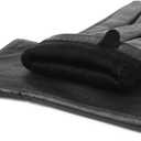 YISEVEN Womens Sheepskin Leather Gloves with Floral Embroidery and Animal Print (6.5"/S, Black - Small Spot)