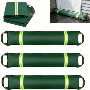 3FT Water Barriers for Flooding 3-Pack, Flood Barrier for Home Reusable Sandless SandBags for Flooding with Handles and Reflective Strips, Water Dam for Door, Garage, Basement, Outside and Other