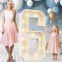 Ledido 4FT Marquee Light Up Numbers 6, Easy to Assemble Marquee Numbers 4 Feet Tall for Indoor & Outdoor Events, Large Lighted Number for Birthday Graduation Baby Shower Anniversary Party Decorations