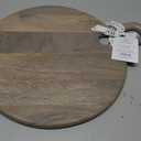 Santa Barbara Design Studio Mango Wood Charcuterie Boards Cheese Board Round Cutting Board, Medium, Natural, 18"L x 0.8"W
