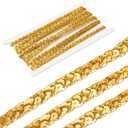 MECCANIXITY 5 Yards Sequins Beaded Lace Trim 0.4 Inch Sequin Braid Trim Strip Paillette Ribbon for Crafts, Embellishments, DIY Sewing Costume Dark Gold