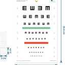 E Eye Chart, Visual Acuity Chart for Eye Exams at 10 Feet, 9 x 14 in, Waterproof Matte PVC