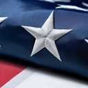 American Flag 4x6 FT Outdoor, Heavy Duty High Wind US Flag, Embroidered Stars, Sewn Stripes, Brass Grommets, Indestructible Tough Double Sided United States Flag Suitable for Outside Use