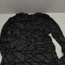 AKEWEI Womens Mesh Long Sleeve Tops Crew Neck Sexy See Through Tee Shirts Party Club Night Lace Blouse (Medium, Black Line)