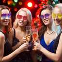 18 Pcs Heart Sunglasses Rimless Heart Shaped Glasses Transparent Frameless Sunglasses Fun Eyewear for Women Party Favors