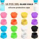 16 Slots Insulin Vial Protector Case and 1-3ml Peptide Vial Caps Storage Combo Pack, Insulin Vial Organizer Bag for Diabetics Standard 3ml 2ml 1ml Vials, Includes Vial Caps (8 Colors, 16 Pcs)