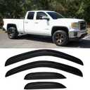 Side Window Visor Wind Deflectors Rain Guard for 2007-2013 Chevy Silverado & GMC Sierra 1500/2500 HD/3500 HD Extended Cab Only Sun Vent Window Shade 4-pc Set 94040