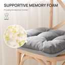 Love's cabin Memory Foam Chair Cushions Set of 4, 15.5"x15.5"x3.5" Indoor & Outdoor Seat Pads for Dining, Kitchen, Office, Patio Chairs - Grey
