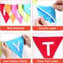 GCQQ Happy Birthday Banner 3.5M/11.5FT Cotton Double Layer Fabric Bunting 14PCS Reusable Rainbow Birthday Party Triangle Flag Pennant Garlands for Boys Girls Kids & Adults Birthday Decorations