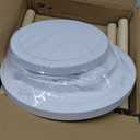 3-Pack Wood Plant Stands Indoor, Single Plant Stand for 6-12 Inch Pots, Mid-Century Modern Plant Stool, Tall Plant Stand for Large Plants for Living Room, Balcony, Office (White) (White Tray with Wood Color Legs)