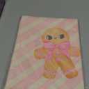 Gingerbread Candy Christmas Placemats for Dining Table, Pink Cotton Linen Table Mats Set of 4, 12x18 Inch Seasonal Winter Christmas Holiday Kitchen Party Decor Home Decoration -14