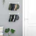 Mkono Hat Rack for Wall Baseball Cap Organizer Hanger with 20 Hooks Modern Metal Hat Holder Wall-Mounted Caps Display for Closet Door Bedroom Entryroom Laundry, Set of 2, White