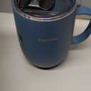 Kepwam Self Heating Coffee Mug T2, 16oz Smart Heated Coffee Mug, 150 Min Battery Life - Hot up to 149 Temperature Control Coffee Mug Warmer, Gifts for Dad Mom (No APP) (Steel Blue)